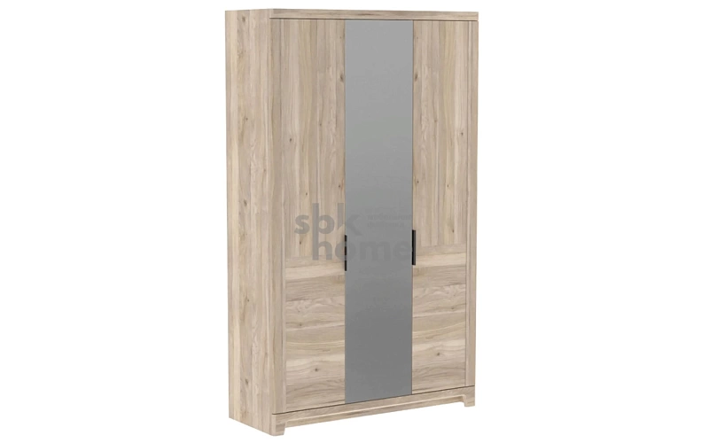 ЮТА шкаф 3-х дверный с комбинированными дверьми (дуб мария)