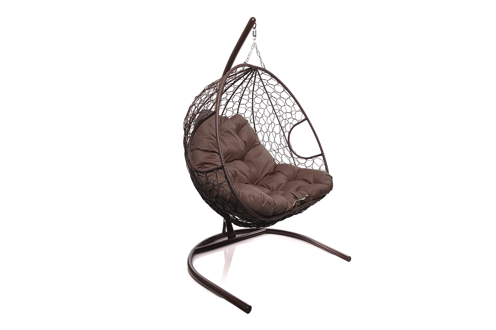 Кресло-кокон коричневый 2х-местный (коричневая подушка)