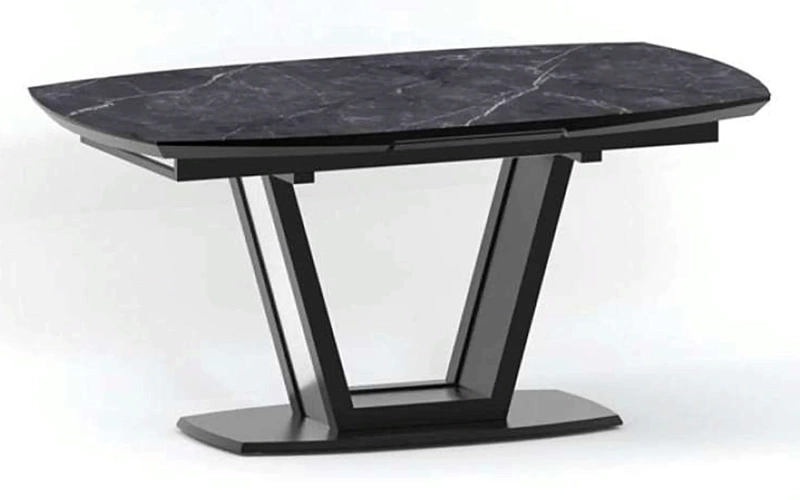 МИЛАНДОР стол раскладной 160/200 см (черная керамика)