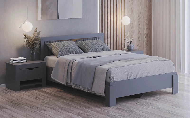 ТОРИС кровать 140 см (серый графит)