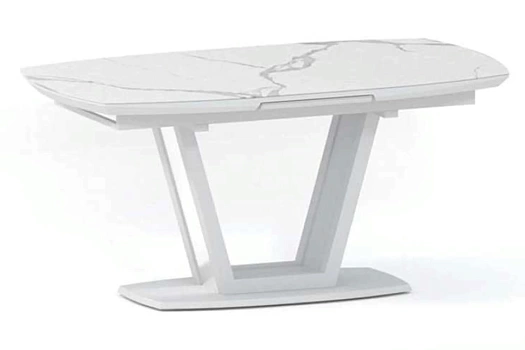 МИЛАНДОР стол раскладной 160/200 см (белая керамика)